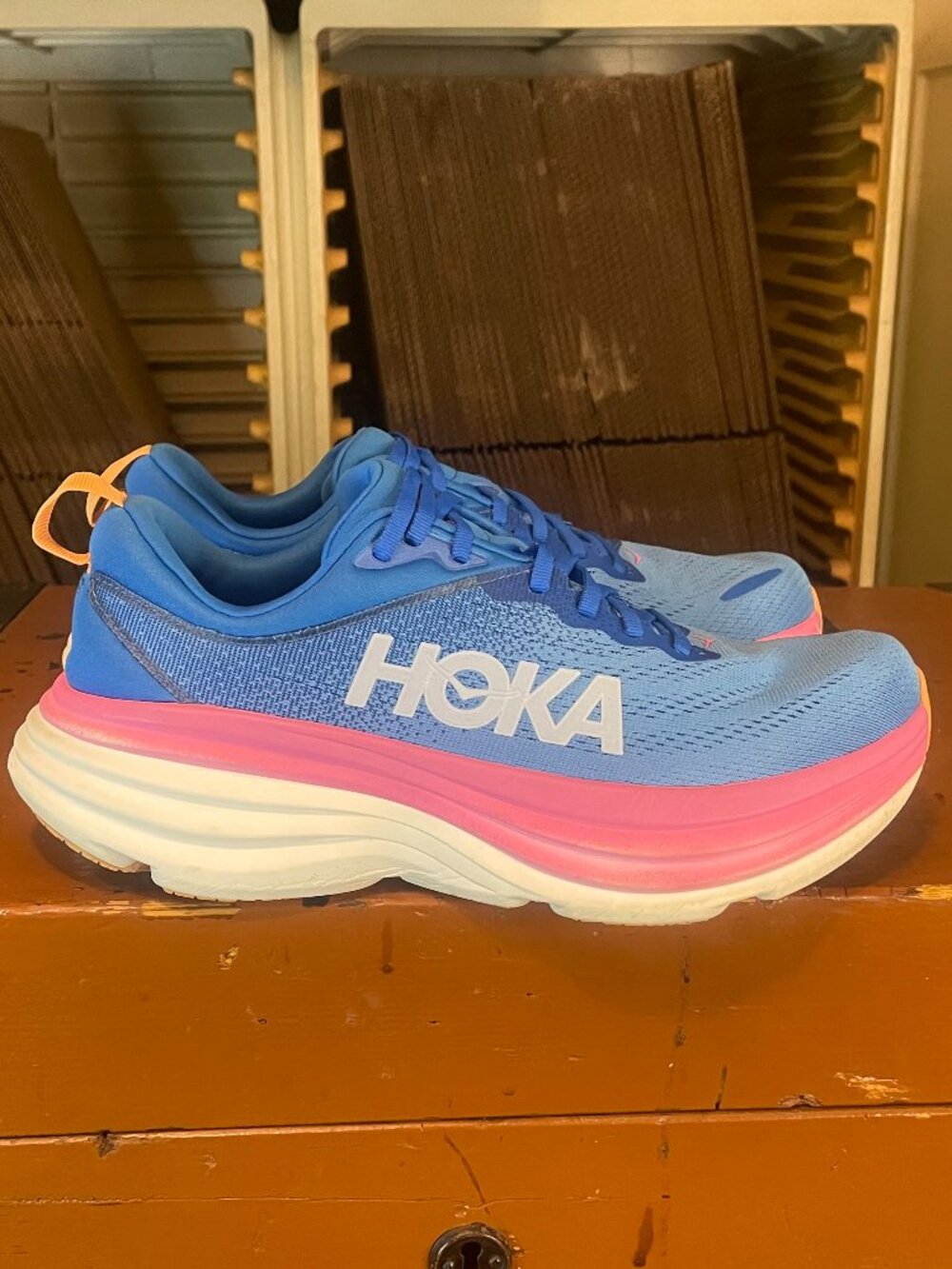 HOKA One One Women's Size 10 B Bondi 8 1127954 CSAA Blue Running Shoes Sneakers - Picture 3 of 8